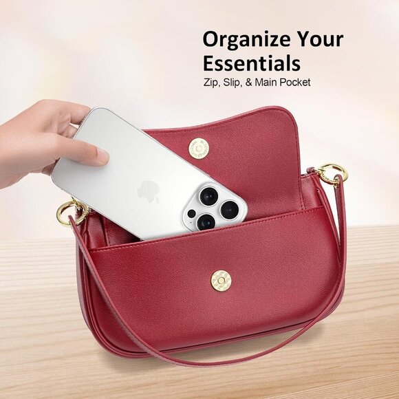 Brand New Small Vegan Crossbody Wine Handbag - Picture 8 of 11